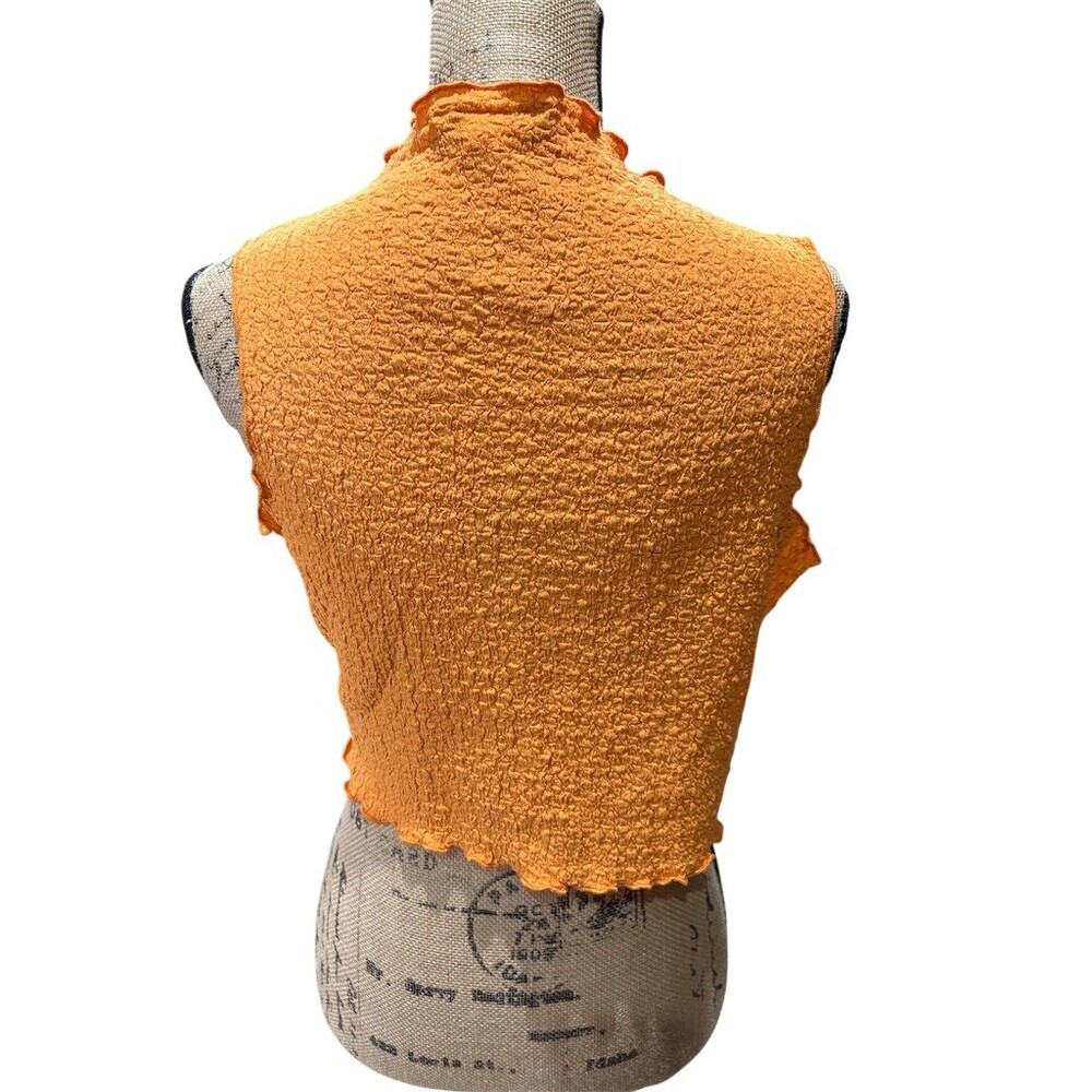Love Nation Tank Top Womens XL Orange Textured Sleeveless Coquette Dainty - Picture 5 of 8